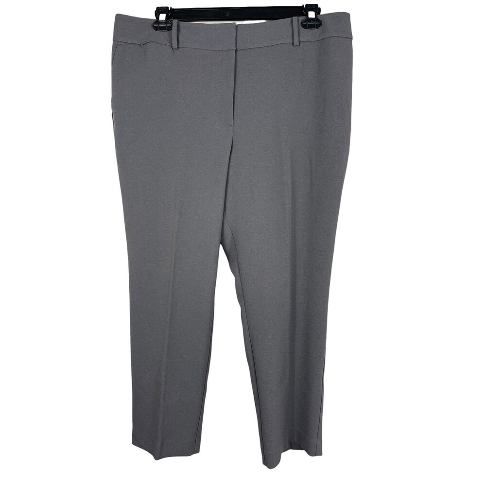Ann Taylor Factory Curvy Ankle Pants Womens 16 Gray Stretch Career Workwear NWT